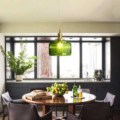 2 Pack Glass Hanging Pendant Light Farmhouse Kitchen Island Ceiling Lamp Decor