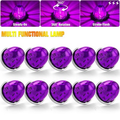 10X Purple LED Watermelon Lights Flush Mount with Steady 360° Rotating & Strobe