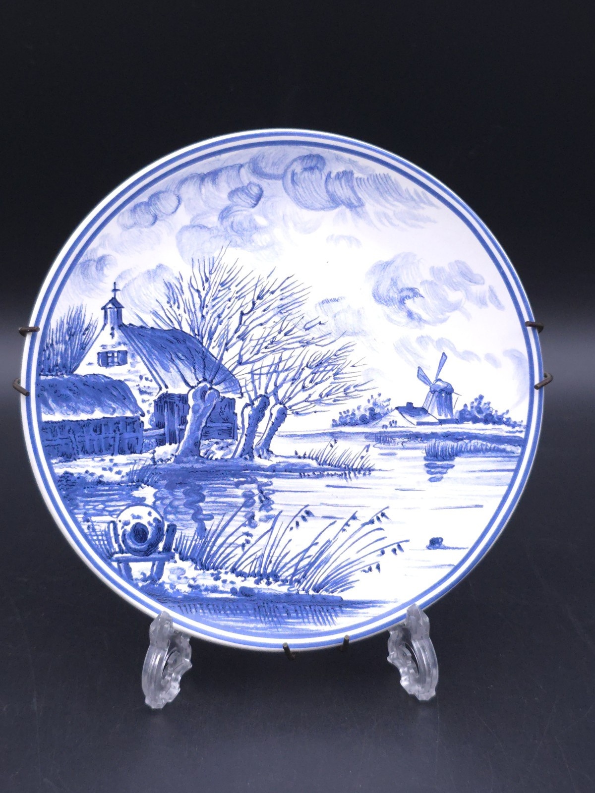 Poole Pottery Hand Painted Windmill Scene Decorative Plate