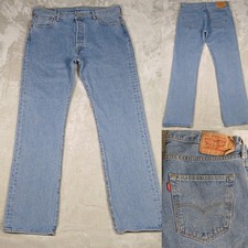 Levi's 501 Jeans 36x34 Men's Button Fly Light Wash