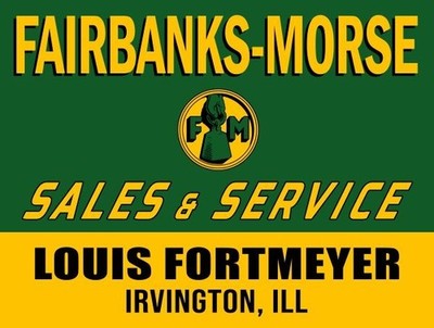 Fairbanks & Morse Sales & Service Irvington, Illinois NEW METAL SIGN: 12x16''