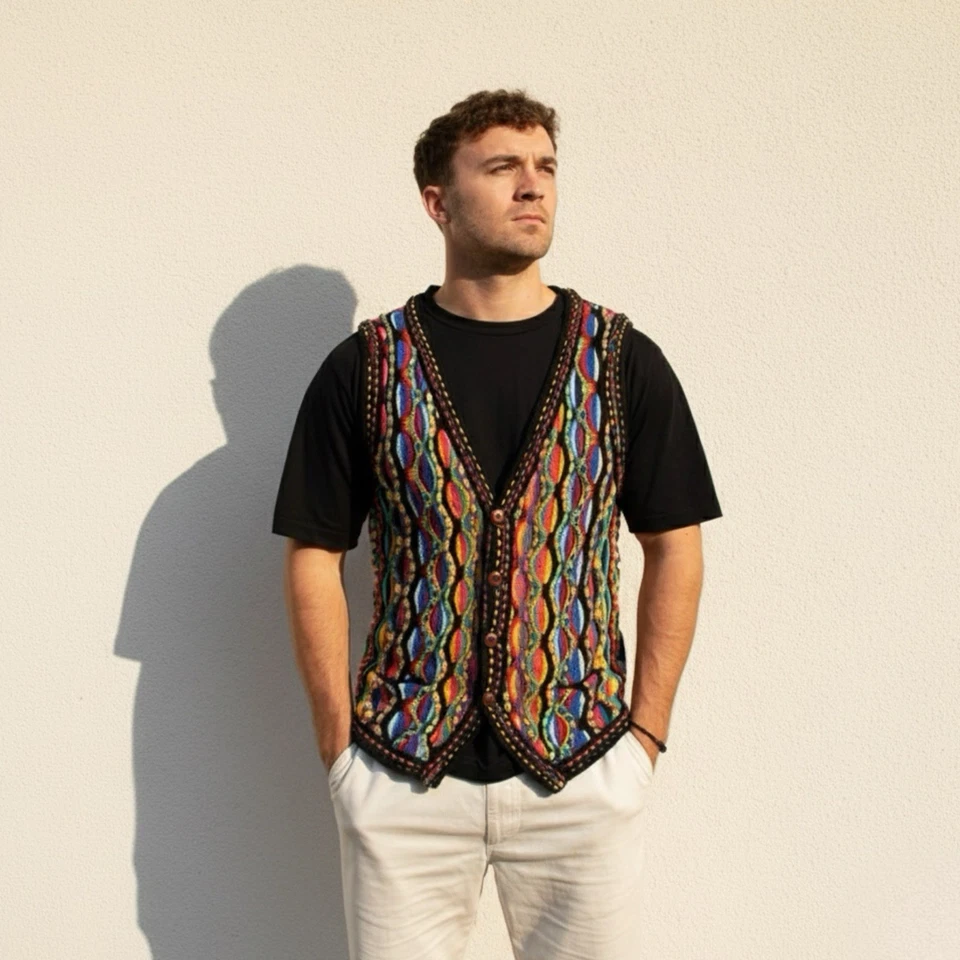 Vintage Coogi Multicolour Vest (S) - Image 3 of 4