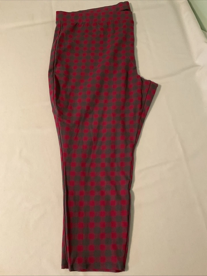 Leggings tórridos rosa y gris a cuadros pantalones mezcla de algodón talla 6X 30 6 NUEVO Foto 2 de 4