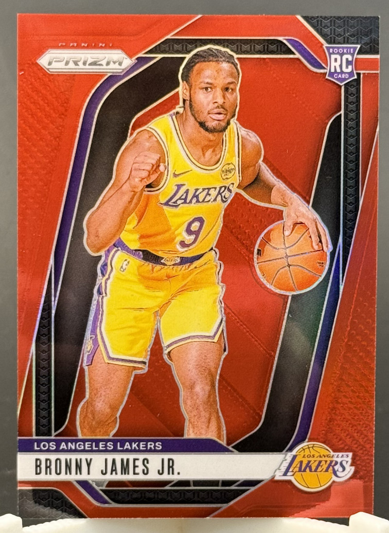 Bronny James Jr 2024-25 Panini Prizm 049/299 Base Red RC Los Angeles Lakers #243