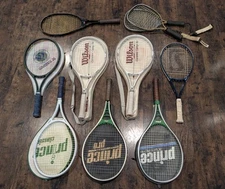 10 Racquet Lot. Prince, Wilson, Ektelon, Wimbledon. 8 Tennis Racquets 