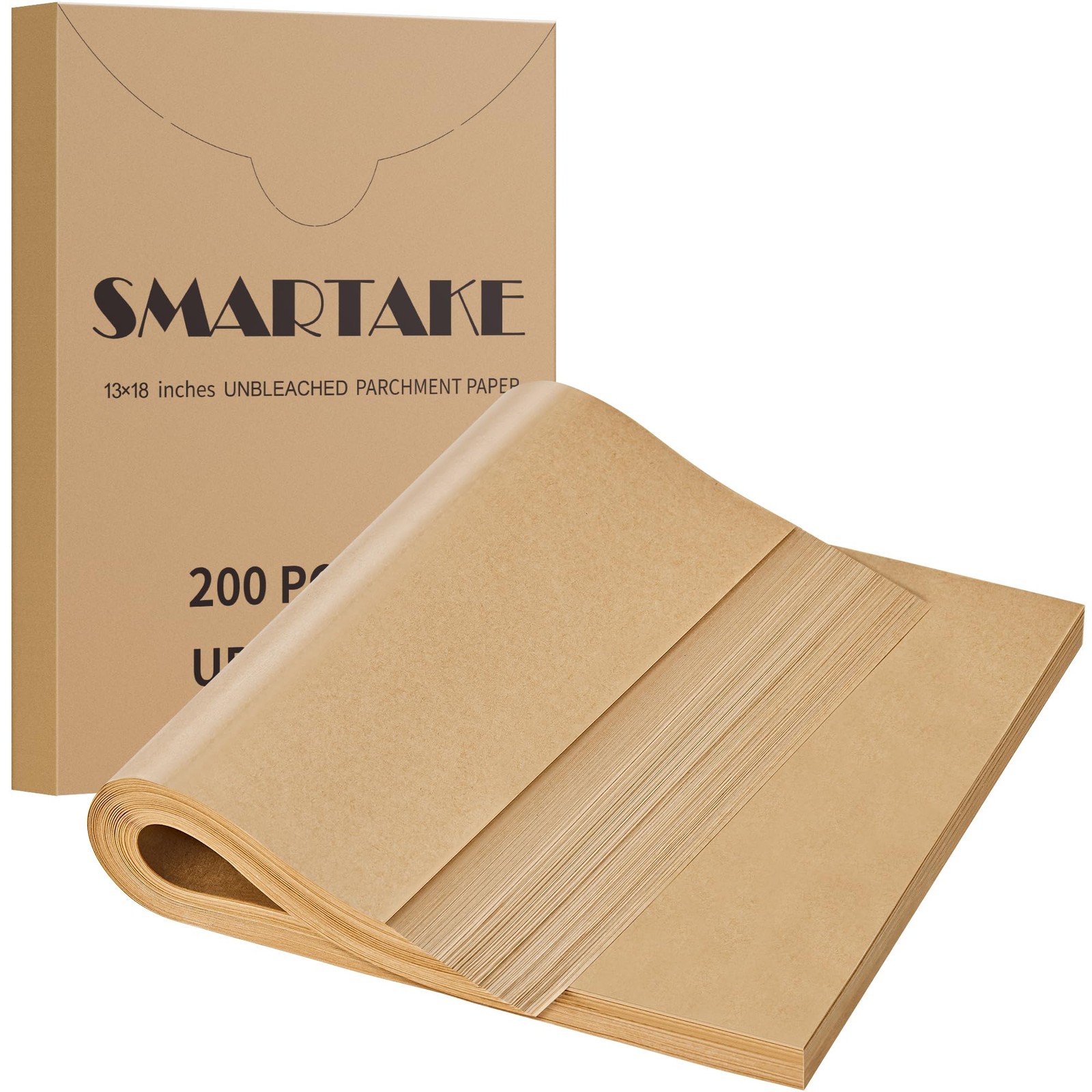 SMARTAKE 200 Pcs Precut Parchment Paper 13x18