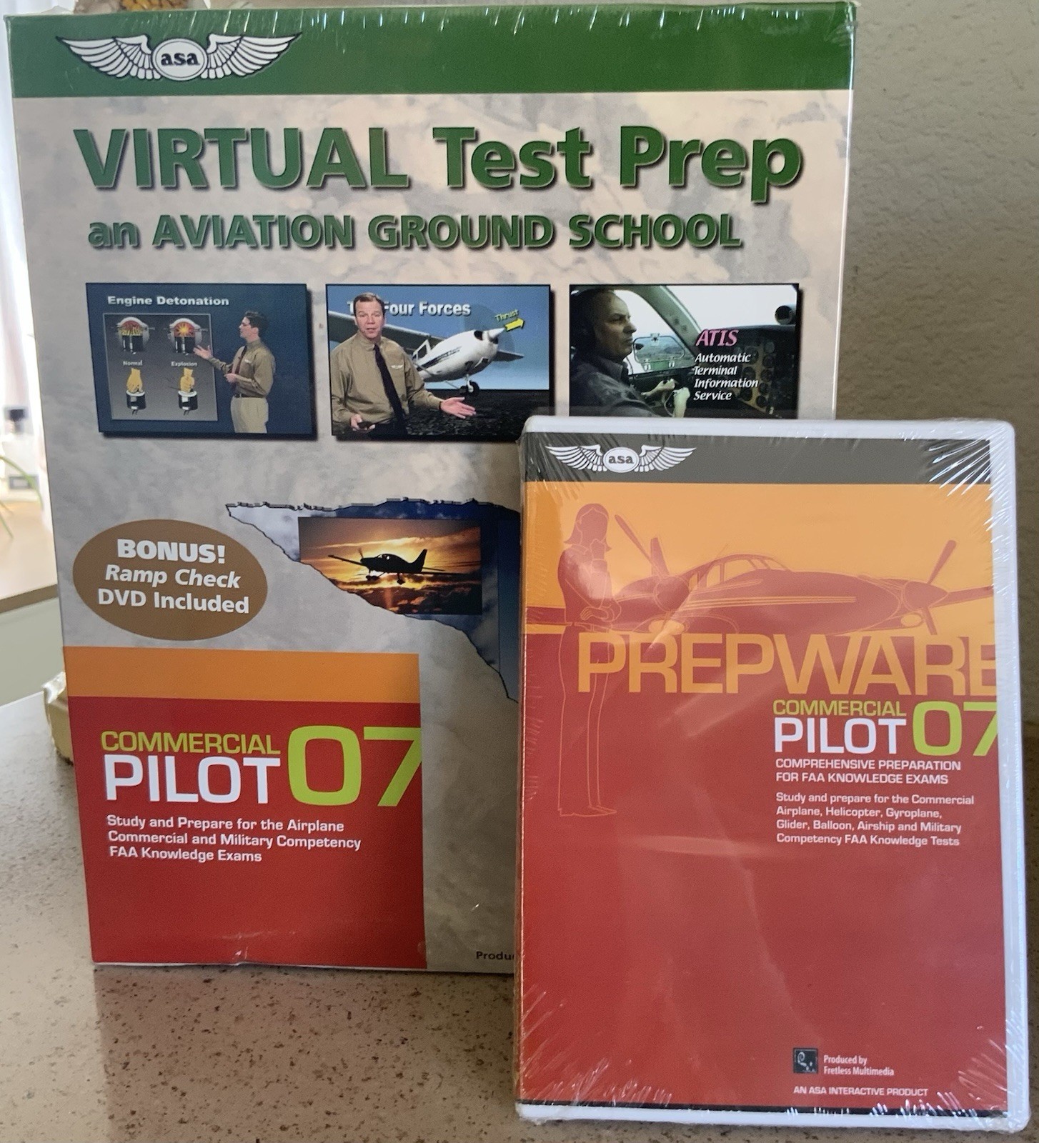 VIRTUAL Test Prep An AVIATION GROUND SCHOOL Commercial Pilot 07 Vtg New Sealed