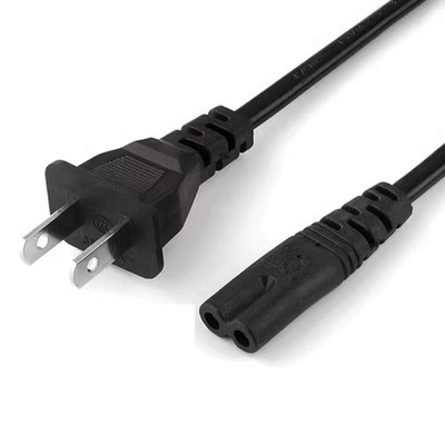 1pcs 5FT 2 Slot Power Supply Cable Cord Figure 8