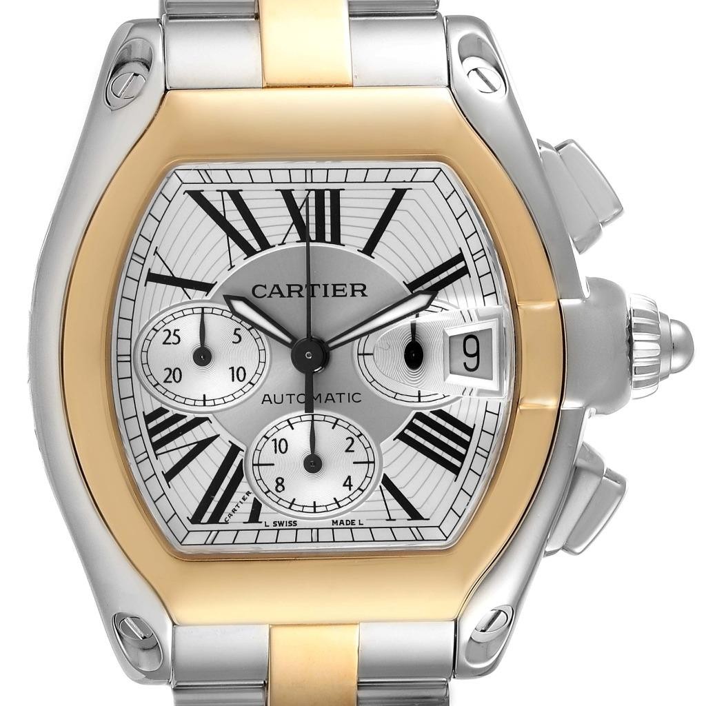 Cartier Roadster Chronograph Men's Watch in Steel & Yellow Gold W62027Z1-image