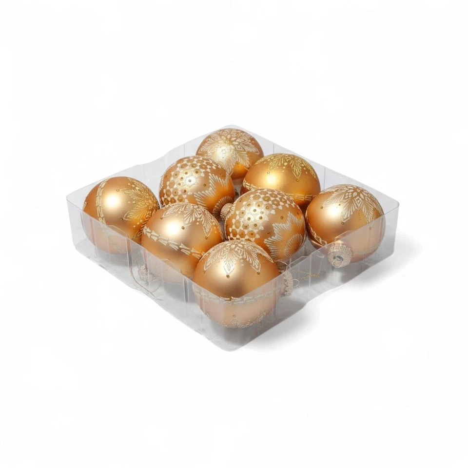 Weihnachtskugeln Baumschmuck handbemalt mit Wachs Christbaumkugel - Bild 4 von 4