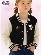 New Girls Sanrio Hello Kitty Long Sleeve Varsity Jacket