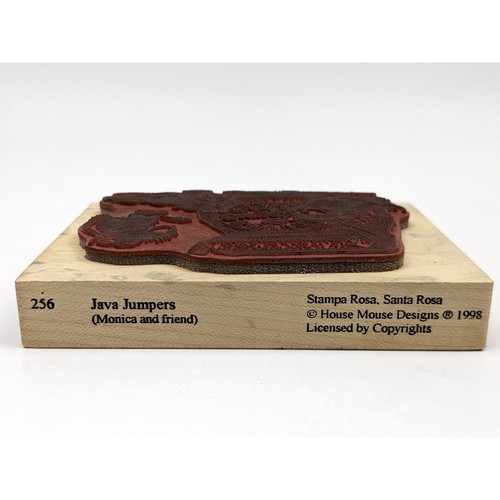 House Mouse Java Jumpers timbro in gomma montato su legno, stampa vintage rosa 256 1998 - Foto 2 di 5