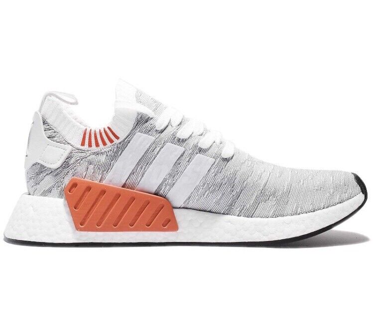 Adidas NMD_R2 Primeknit PK White Core Black ORANGE Grey Adidas NMD_R2 Primeknit PK White Core Black ORANGE Grey