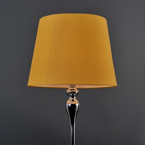 Tall Standard Floor Lamp Living Room Standing Light Chrome Tapered Fabric Shade - Picture 47 of 67