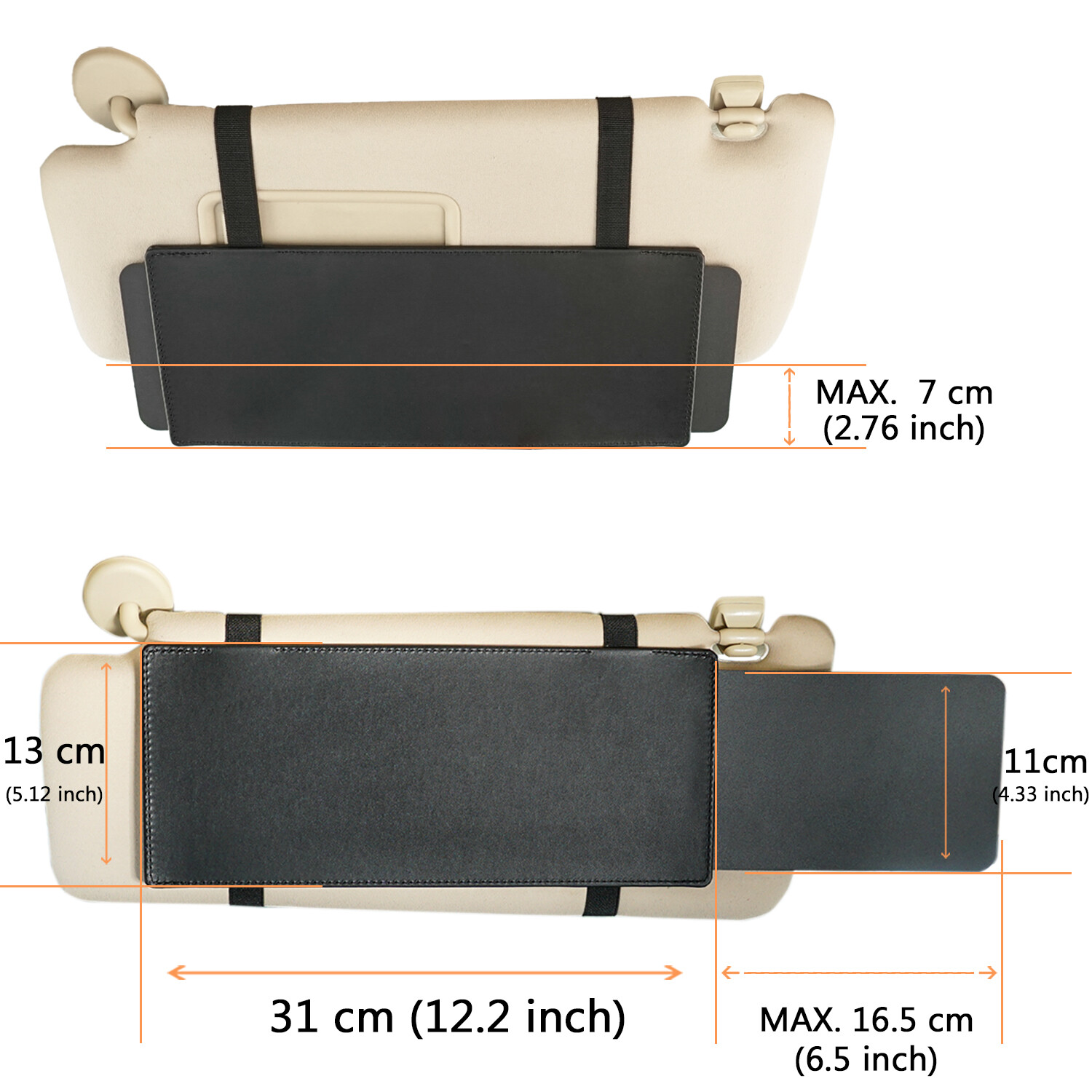 Leather Sun Visor Extender WANPOOL Car Visor Antiglare Sun Shade for