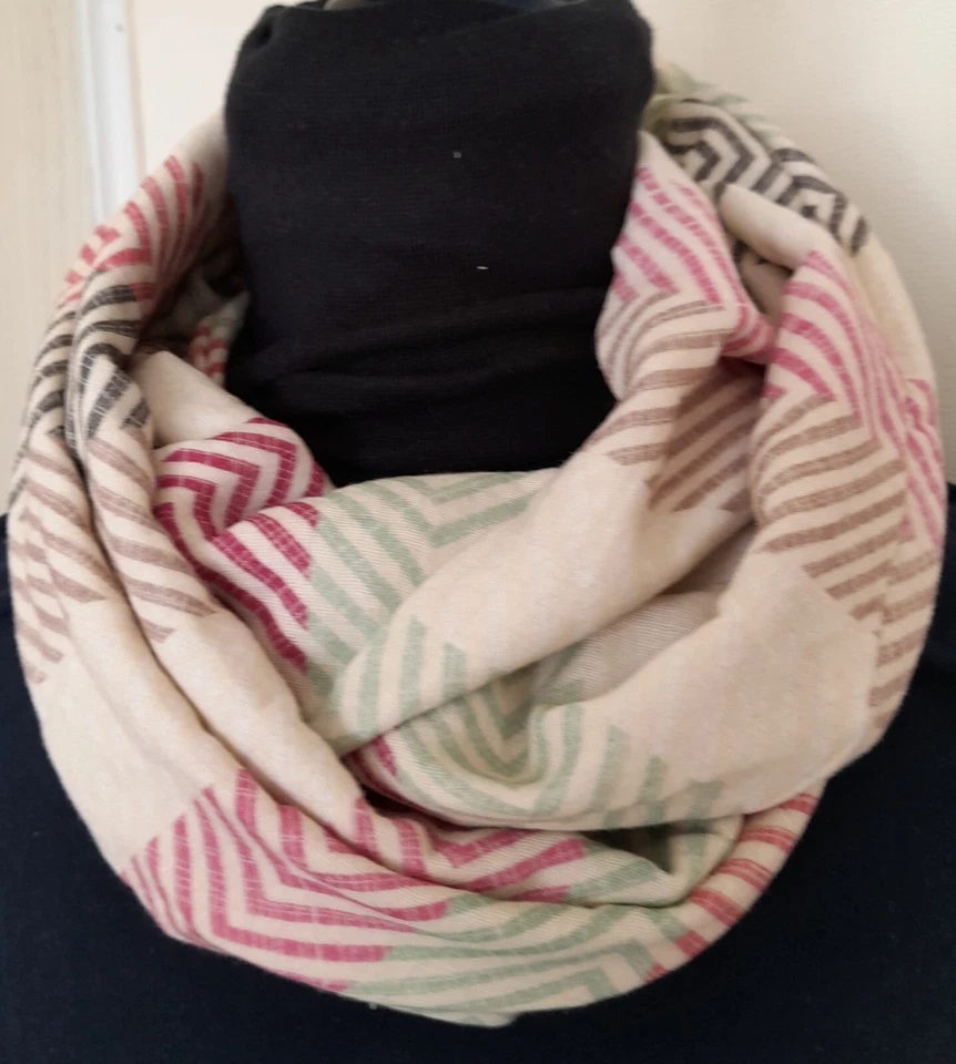 Loop - Schal ca. 25 x 130 oder Dreieckstuch ca. 130 x 130 cm Streifen - Bild 2 von 2