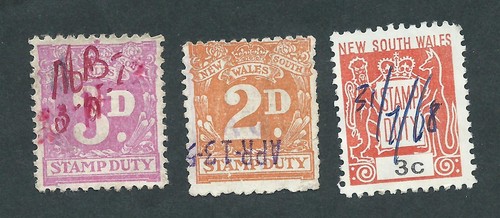 New South Wales Australia Postage Due stamps. Used