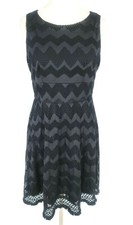 FIFTH & PARK Floral Lace Mini Fit & Flare Dress Crew Neck Sleeveless Women 12
