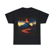 Vintage Style Volcano T Shirt Unisex Adult Hawaii Summer Retro Nature Tee Lava