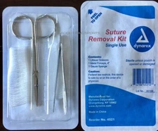 SUTURE REMOVAL KIT - Single Use - Dynarex #4521 - Packs of 1 or 2 - FREE SHIP