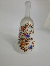 Toscany Made In Italy Decor Glass Bell flowers butterfly white glass romance