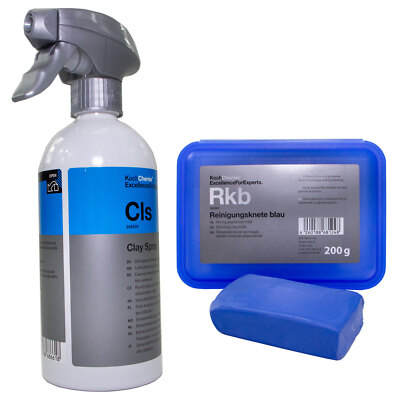 gleitmittel plastik auf plastik Koch Chemie Gleitspray Gleitmittel Clay Spray Cls 500 ml + Reinigungsknete  blau