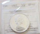 1967 Canada Silver Half Dollar Coin ICCS SP-66 CAMEO Fifty Cents Certified SP 66