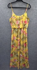 Naif Anthropologie Maxi Dress Womens Medium Adjustable Straps Yellow Floral
