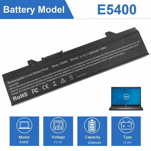 Battery For Dell Latitude E5400 E5500 E5410 E5510 KM742 PX644H KM742 58Wh - Picture 4 of 12