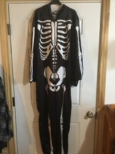 Fantastic Halloween Costume Unisex Skeleton-bones Pajamas W/ Hood Sz Large