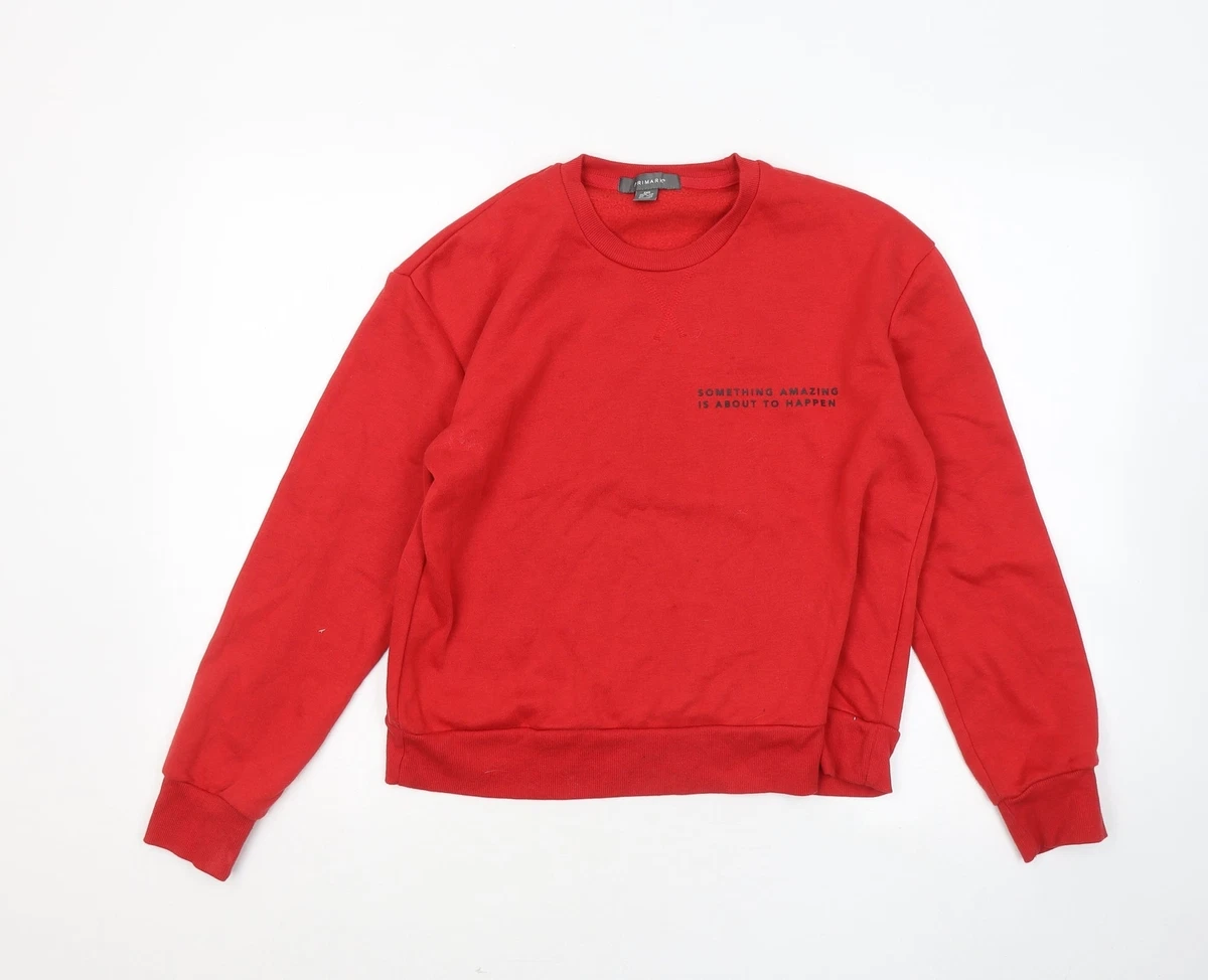 Primark Womens Red Polyester Pullover Sweatshirt Size 4