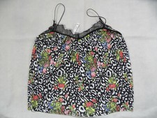 ASOS PETITE schönes Plisse Blusentop schwarz Blumenmuster m. Spitze  Gr. 42 NEU 