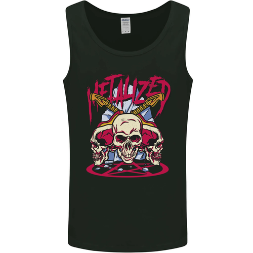 Canotta Uomo Heavy Metal - Gilet In Cotone Softstyle Con Stampe Gothic Skull (Nera, Taglie S-XXL)