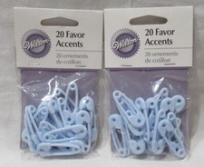 Wilton Baby Shower Favors BLUE DIAPER PINS 2 Pkgs of 20 Pcs Each 40 Total Pcs