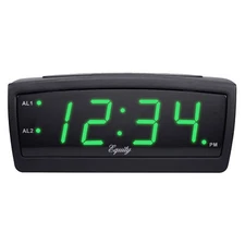 30229 Equity by La Crosse AC Powered 0.9" Green LED Digital Dual Alarm Clock