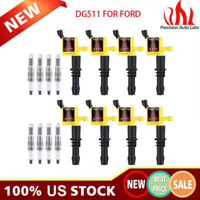 8Pack Bobina De Encendido & Spark Plugs For Ford F150 TRITON 5.4L V8 04-10 DG511