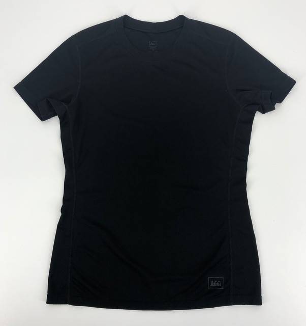 REI Athletic Top Black TShirt Short Sleeve Womens Size Medium M Hiking