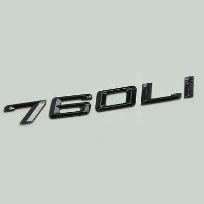 Glanz Schwarz 760Li Heck Kofferraum Flach Auto Abzeichen Emblem Buchstabe Nummer für BMW