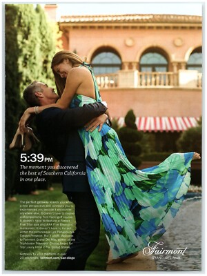 Fairmont Grand Del Mar Luxury Hotel Print Ad, San Diego Happy Couple Hug Heels