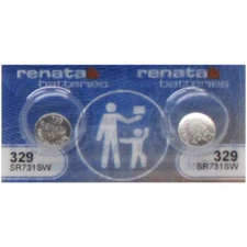2 Pcs Renata 329 Watch Batteries