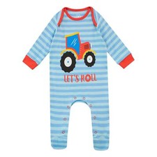 Babygrow Baby Sleepsuit Baby Boy 0-18 Months Blue Red Stripes Red Tractor Gift