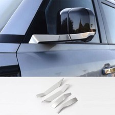 For Land Rover Defender 2020-2023 Silver Steel 4pcs Strip Trim Rear View Mirror For Land Rover Defender 2020-2023 Silver Steel 4pcs Strip Trim Rear View Mirror