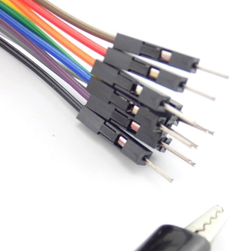 10pin Crocodile Alligator Clip to Male Female Jumper Wire Test Lead cable - Picture 4 of 12