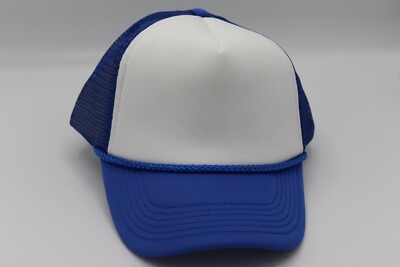 BLUE MESH, WHITE FOAM TRUCKER CAP HAT Snapback 