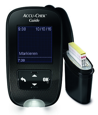 Accu-Chek Guide Messgerät mmol/l + 10-210 Teststreifen OVP vom med.Fachhändler