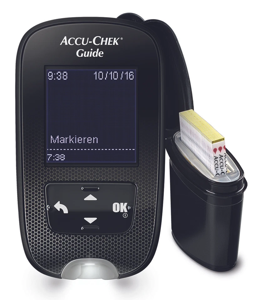 Accu-Chek Guide Messgerät mmol/l + 10-210 Teststreifen OVP vom med.Fachhändler