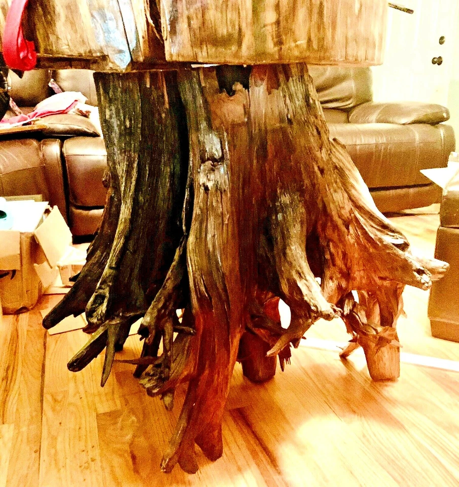 Driftwood Live Edge Table Round Slab River Table. Coffee/ End/Pub Table, Lodge - Image 4 of 4