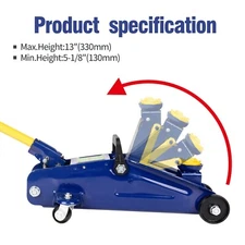 Portable 2 Ton Low-Profile Floor Jack Vehicle Car Garage Auto Hydraulic Lift
