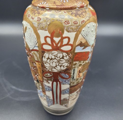 Japanese Meiji Satsuma Antique Vase & Bucket 19th Century - Picture 5 of 12