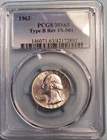 1963 Washington Quarter Type B Reverse FS-901 PCGS MS63